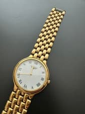 Longines Flyship Gold Men's Quartz Watch 17cm Band Used Excellent Condition From