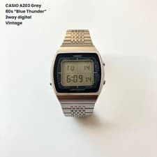 Casio A203 2Way Digital Blue Thunder Module 103 Gray Case
