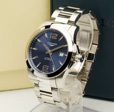[Near MINT w/ PAPER] LONGINES Conquest L3.777.4 Blue Dial Automatic Men's Watch