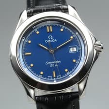 [MINT] OMEGA Seamaster 120m Cal.1438 196.1501 Navy Blue Quartz Men's Watch JAPAN