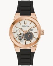 NEW Men's Bulova Latin Grammy Chronograph Automatic Rose Gold Tone Watch 97A186