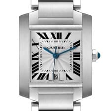 Cartier Tank Francaise Large Steel Silver Dial Mens Watch W51002Q3