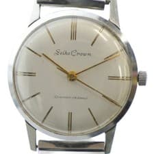 SEIKO CROWN DIASHOCK 19 JEWELS J14022 Crown Watch Vintage Hand Wound 19 Stones S