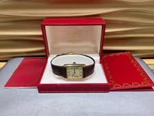 Cartier Tank Vermeil Large Model Roman Ivory Dial Mechanical Watch