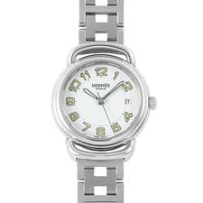 Used HERMES Pullman NB PU2.210 Stainless Steel Wrist Watch