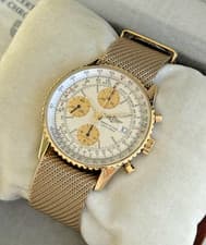 Breitling Old Navitimer II 18k Gold Chronograph 41mm w/ Box & Papers K13022