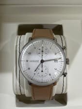 JUNGHANS Max Bill Chronoscope 027/4502.02 Date Automatic Wristwatch with Box