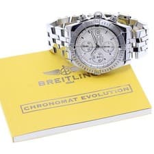 BREITLING CHRONOMAT EVOLUTION A13356 43mm SS Silver Dial Automatic #C420