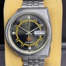 RARE Seiko Advan Halfmoon Day Date Automatic 6106-7551 Black Dial JDM Watch Men