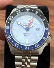 Seiko 5 Sports SSK029 Light Blue Diver GMT Automatic Watch 1000 Limited SSK029K1