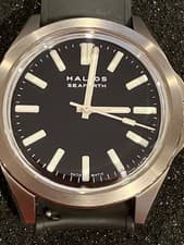 Halios Seaforth IV  Titanium  Black Dial Fixed Bezel, Titanium Bracelet + Rubber