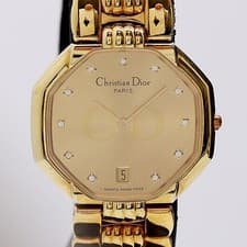 Christian Dior D45-154 QZ 11P Ladies Quartz Working 14.5cm Rare Dress Watch