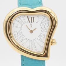 Rare Vintage New Battery Yves Saint Laurent Heart Quartz White Dial 31mm Watch