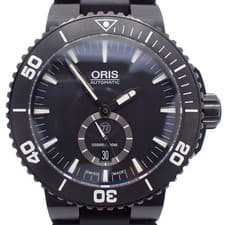 Oris Aquis Titanium Small Second Date Automatic Winding Men's Watch Black