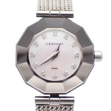 CENTURY TIME GEM Cut Glass Quartz with 12 Diamonds, Pink