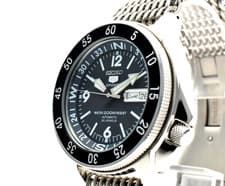 SEIKO 5 Sports 7S36-01E0 Automatic Men's Watch Diver Black Dial Day Date Steel