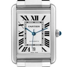 Cartier Tank Solo XL Silver Roman Dial Steel Mens Watch W5200028