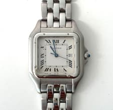 Cartier Panthere Large Jumbo Quartz Steel Cream Patina Ref: 1300 or W25032P5
