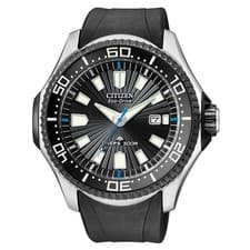 Citizen BN0085-01E Men's Eco-Drive Promaster Diver Rubber Strap Black Dial Watch