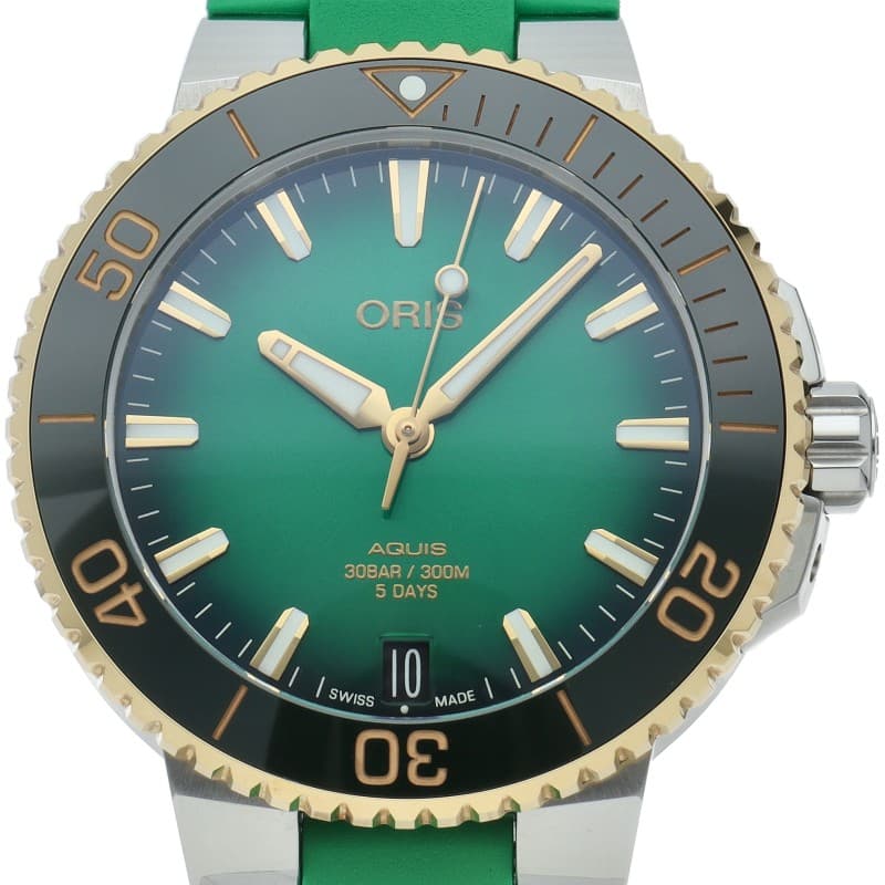 ORIS Aquis Date Caliber 400 Watch 41.5mm Green 01 400 7769 6357-07 4 22 77FC...