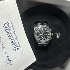 Eberhard & Co. Men's Watch Traversetolo Chronograph Black Dial Box Paper 31051.1