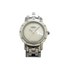 HERMES Clipper Nacre CL4.230 Wristwatch Stainless Steel White Shell (White Mothe