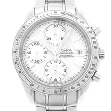 OMEGA Speedmaster Date 3211.30 Chronograph White SS StainlessSteel Men Automatic