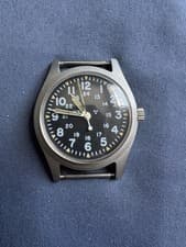 Hamilton H3 MIL-W-46374B Aug 1979 Manual Winding Black Dial 33mm Military Watch