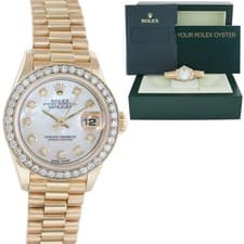 MINT Pearl Diamond Ladies Rolex DateJust 69178 President 26mm 18k Yellow Gold