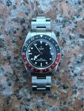 Tudor Black Bay GMT Pepsi Black Dial Stainless Steel Mens Watch 79830RB