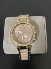 Michael Kors Chronograph Gold Pink Watch Stainless Steel Timepiece Luxury