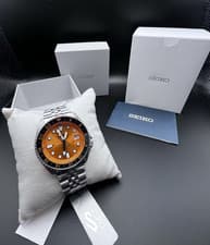 Seiko SSK005K1 Automatic GMT Orange Sunburst Dial Stainless Steel 100m