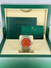 Rolex Oyster Perpetual 41 Coral Red Index Dial on Oyster 124300 2021