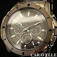 Stylish grey Caravelle chronograph watch. Bold design, 100m water resistance,