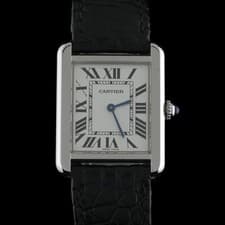 Cartier Tank Solo Small W1018255 White Roman Dial 24x31mm Steel Watch + Box