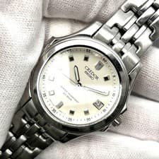 Exc+5 CREDOR Pacifique Quartz Watch GCAX997 8J82-6A00 White Dial 35mm Working