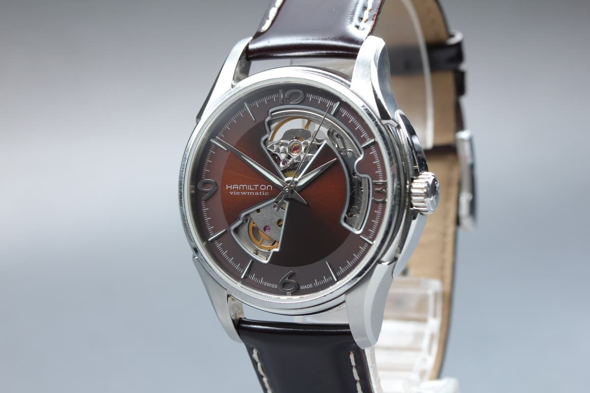 [Exc+5] HAMILTON H325650 Jazzmaster Viewmatic Automatic Brown Dial Men's Watch