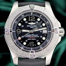 Breitling Superocean 42mm Black Dial Black Bezel Rubber Strap MINT SET A1739010/