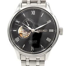 SEIKO Presage Japanese Garden 4R39 00W0 See Through Black Stainless Steel Automa