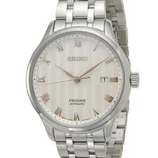 SEIKO SRPF45J1 Presage Automatic Stainless Steel Mens Watch Champagne Silver