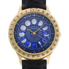 CITIZEN CAL-4P85 CAMPANOLA COSMO SIGN BLUE DIAL QUARTZ MEN'S WATCH MOON USED