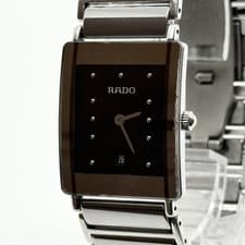 RADO Ladies Black Quartz Wristwatch 160.0486.3 Working From Japan