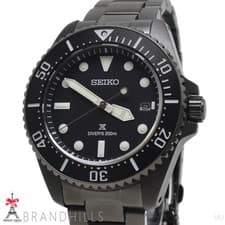 Seiko Men s Watch Prospex Diver Scuba Solar SS Black Dial SBDJ065 V157 00A0 SEIK