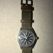 Hamilton Field Mechanical Wristwatch Green Nylon Strap 24-Hour Analog (NO BOX)