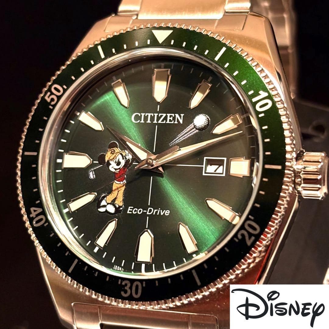 CITIZEN Disney Mickey Mouse Eco-Drive Golf Men's Watch 100M Refurbished Box Tag
