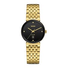 Rado Florence Quartz Black Dial Gold Tone Stainless Steel Ladies Watch R48915703