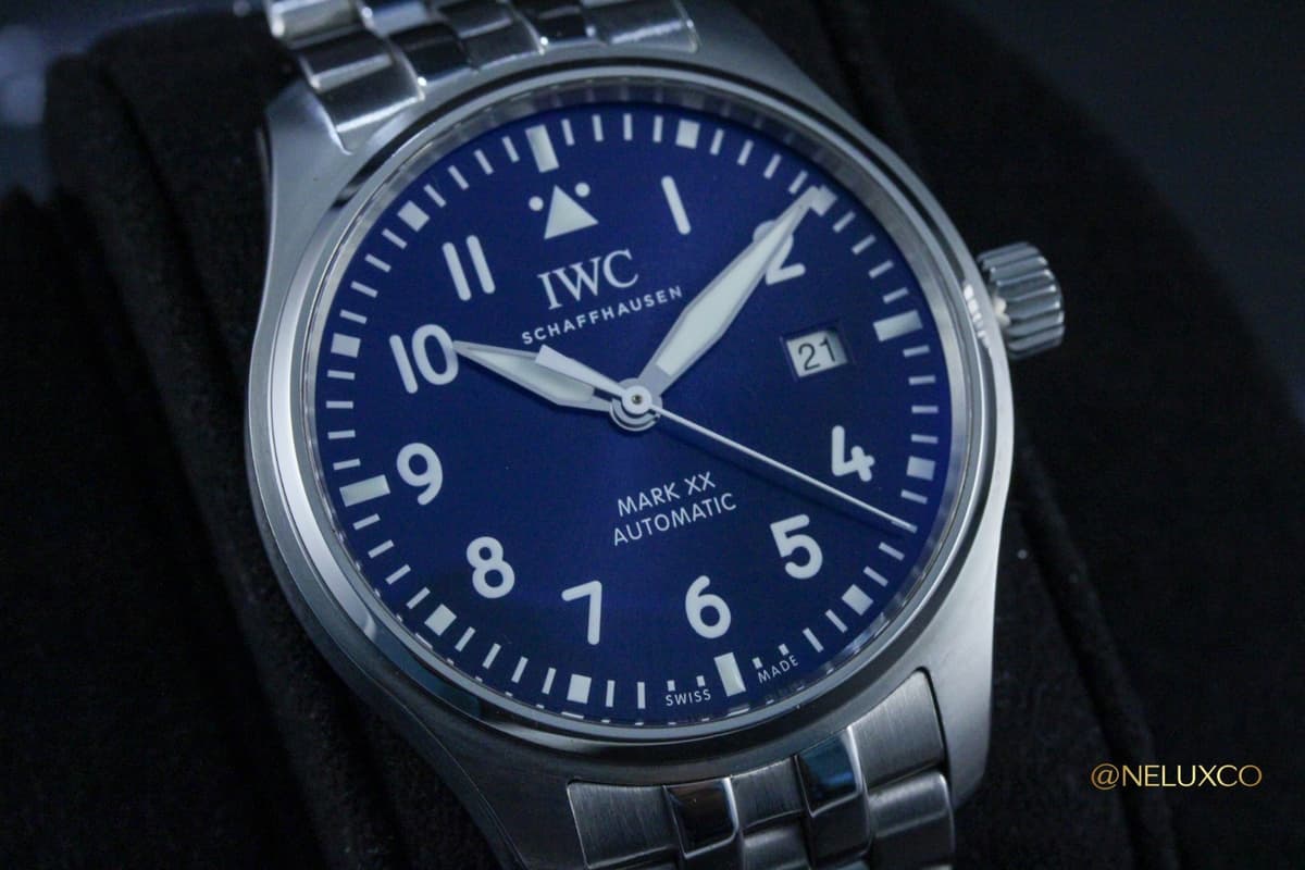 IWC Pilot's Watch Mark XX 328204 Blue Dial Full Set Men's Automatic Watch