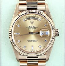 Rolex Day Date President 18K Yellow Gold 36mm FACTORY Diamond Dial Watch 18238
