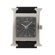 Hermes H Watch HH1.210 Wristwatch Stainless Steel SS Leather SS Silver Silver En