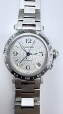 Cartier Pasha C Gmt 2377 Automatic 35mm Date Stainless Steel Watch